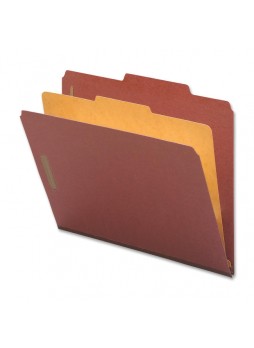 Legal - 8.50" Width x 14" Sheet Size - 4 - 2", 1" Fastener Capacity for Folder, Divider - 1 Dividers - 25 pt. Folder Thickness - Pressboard - Red - Recycled - 10 / Box - nat01053